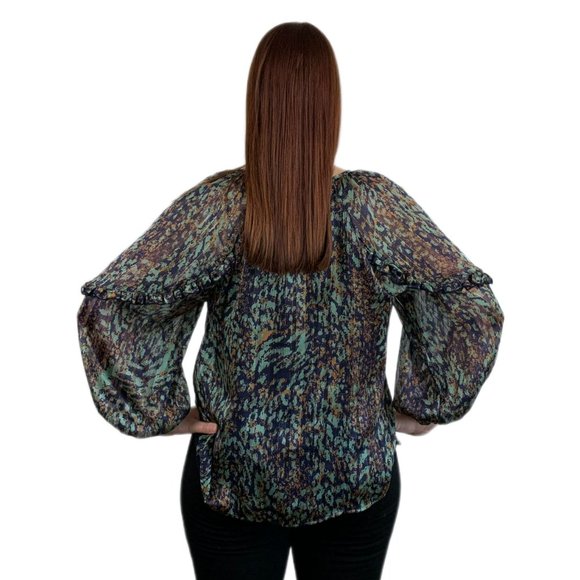 Chiffon Blouse with Sheer Sleeves by Veronica M. - Picture 3 of 4